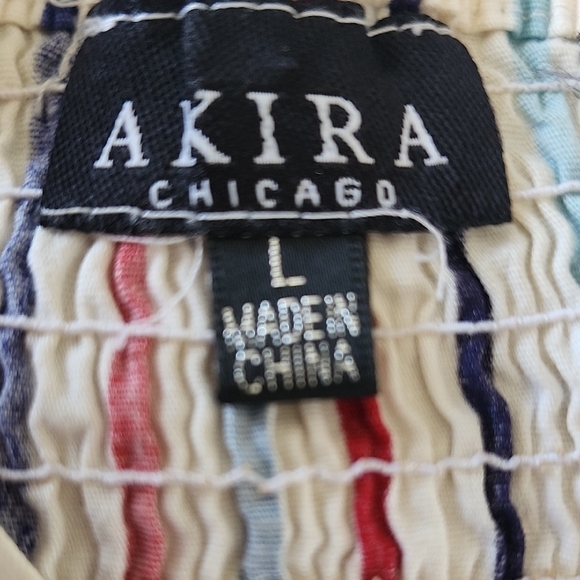 Akira Chicago Multicolor Striped Sleeveless Tank Top – S L – Red, White & Blue - Picture 11 of 12